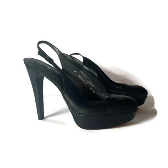 Stuart Weitzman Shoes - Stuart Weitzman Elegant Black Slingback Platform Heels